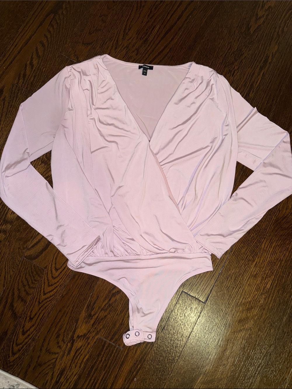 Express Lavender Long-Sleeve Surplice Bodysuit